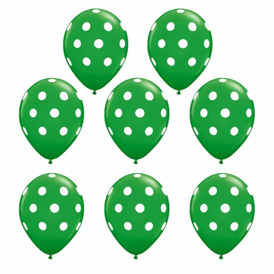 بادکنک بزرگ مدل خال دار بسته هشت عددی ( رنگ سبز )
