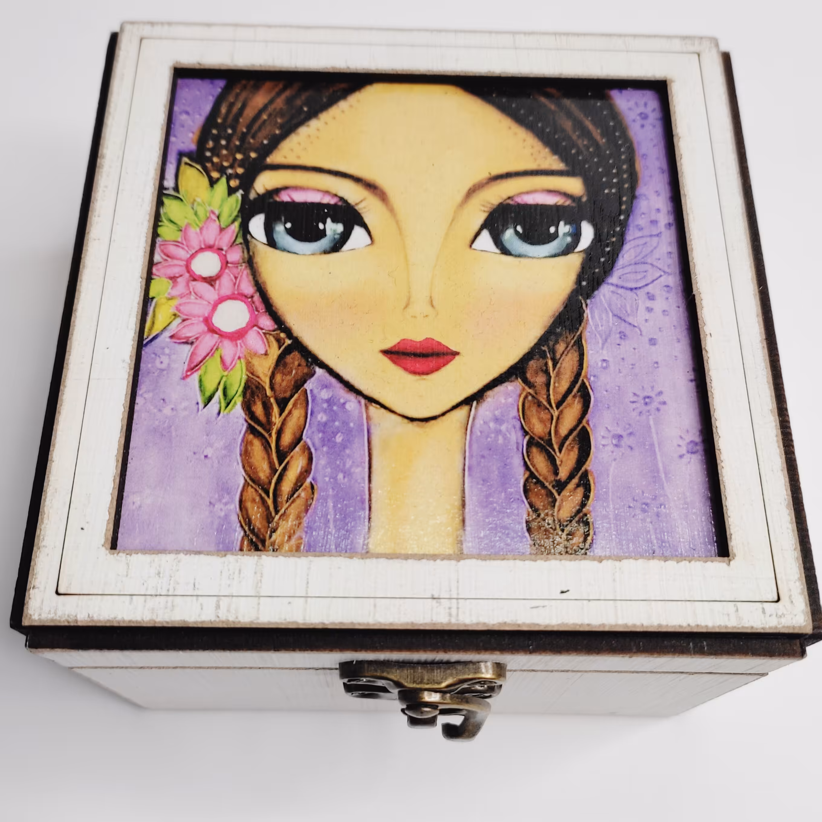 جعبه هدیه چوبی مربعی