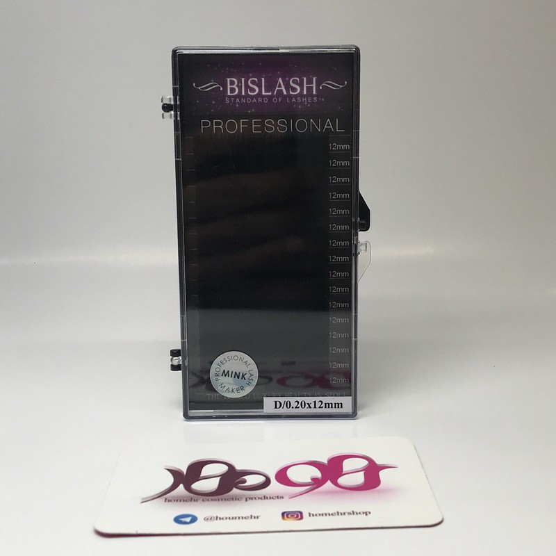 مژه والیوم بیسلش مدل D ضخامت 20 و سایز 12 میلی متر - BISLASH