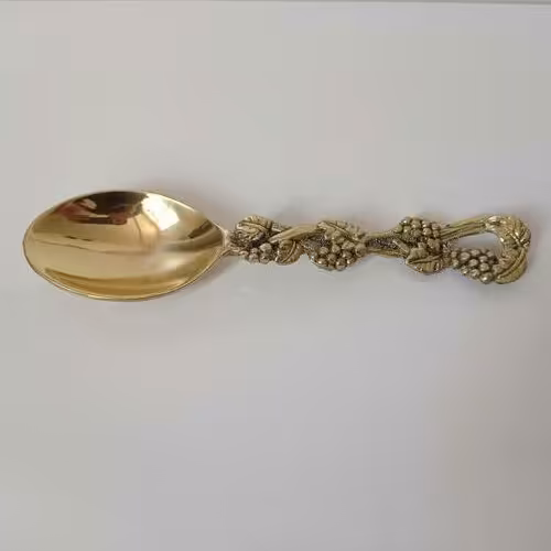 قاشق آجیل برنجی ریخته بزرگ نانو شده