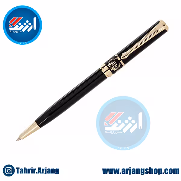 خودکار ایپلمات مدل Schmidts طرح مشکی لاکی گیره زرد