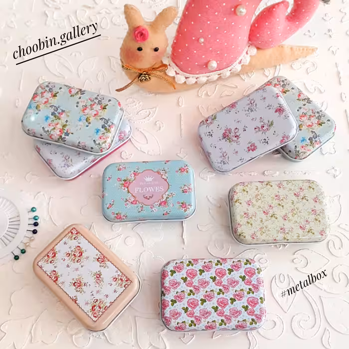 باکس هدیه فلزی نقلی گل گلی