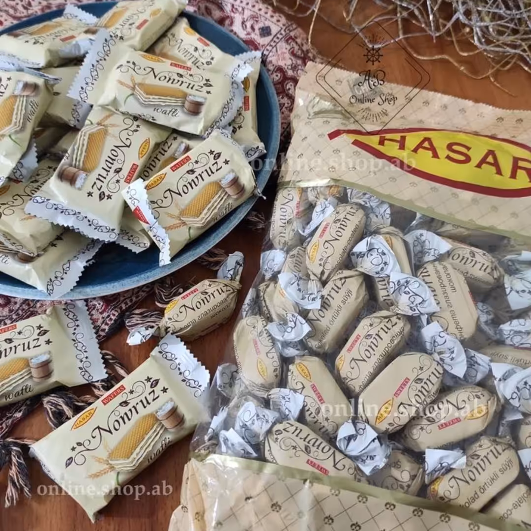 شکلات ویفر نوروز بسته 250 گرمی ساخت ترکمنستان تخفیف یلدا