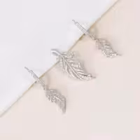 نیم ست نقره طرح برگی و شاخه روکش رودیوم کد 1670