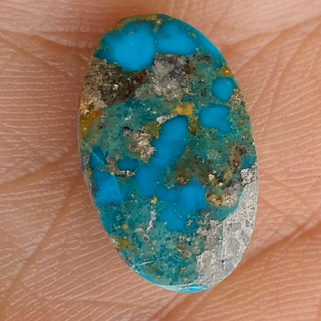 نگین فیروزه سبز آبی اصل نیشابور خوش رنگ و بسیار فاخر 100 در 100 طبیعی شااهکار خلقت سایز درشت خااص