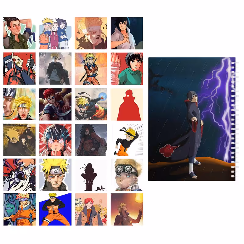 دفتر مشق باژیکان طرح Naruto Fanart کد 20215009 به همراه فتوکارت مجموعه 25 عددی