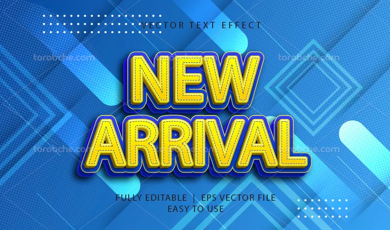 وکتور افکت متن زرد آبی | گرافیک با طعم تربچه