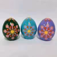 تخم شتر مرغ سفالی نقطه کوبی 12 سانتی