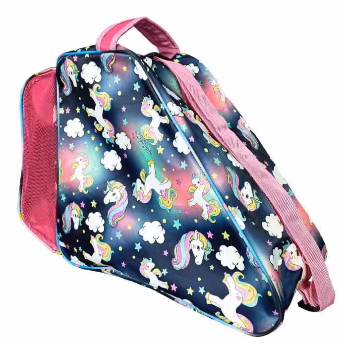 کیف اسکیت بچگانه حرفه ای | طرح یونیکورن سرمه ای