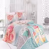 سرویس ملحفه وارول مدل Cup Cake دو نفره 6 تکه چند رنگ