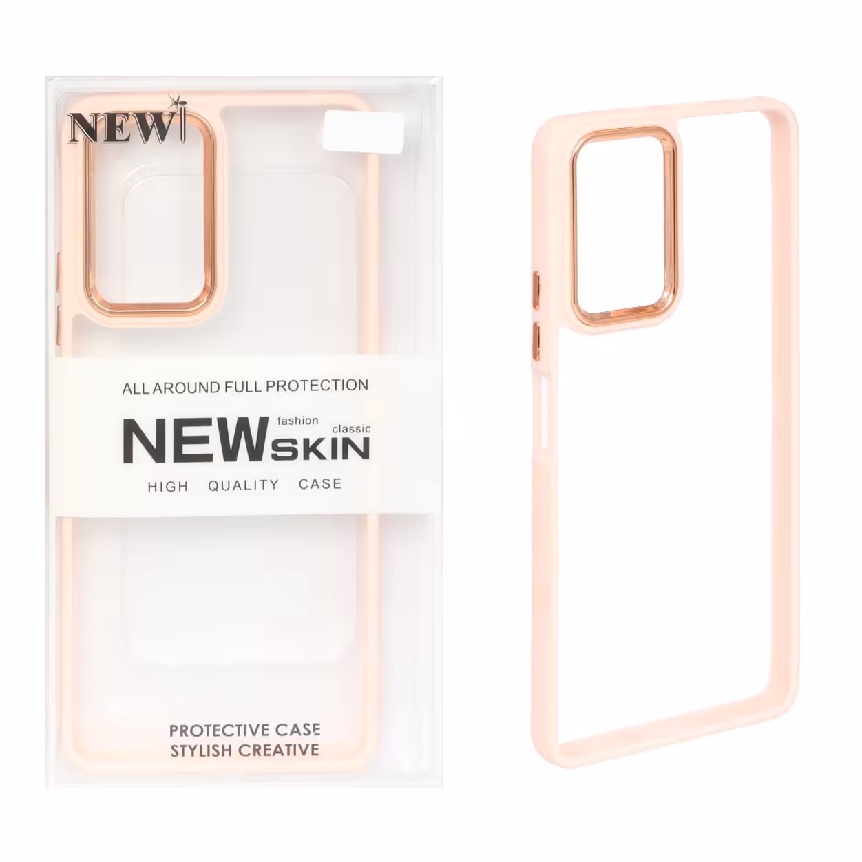  قاب-گارد موبایل اورجینال Samsung A14 - New Skin - صورتی (پک دار)کد3017