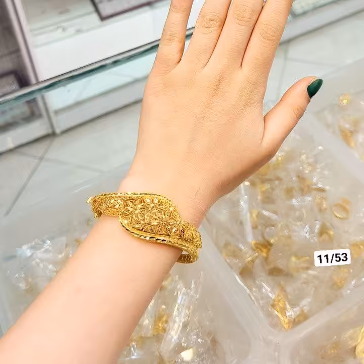 دستبند نقره آبکاری طلا، قیمت برای یک عدد دستبندد