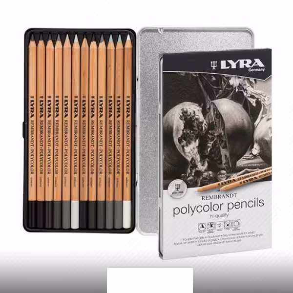 مداد رنگی 12 عدد پلی کالر سفیدمشکی لیرا