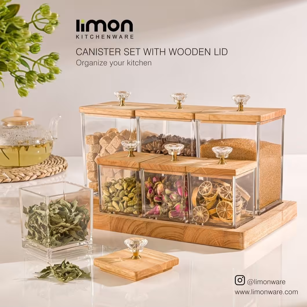 ست پاسماوری و بانکه اکرولیک درب چوبی (لیمون)