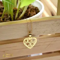 آویز گردنبند جواهری میکا طرح قلب فانتزی طلا 18 عیار کد 06103820100