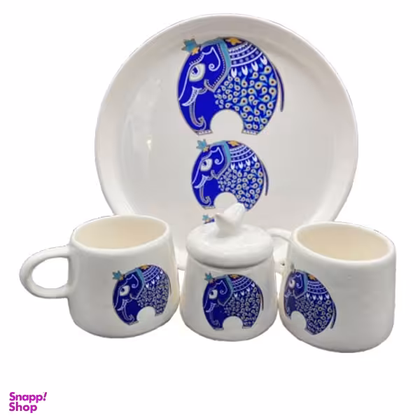 سرویس قهوه خوری 2 نفره سرامیک طرح فیل
