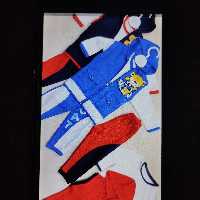 سه تیکه بلوز آستین بلند شلوار سویشرت نخ پنبه اسپرت اعلا تیکه دوزی شده وجیب دار چاپ خرس سایز 30 و35