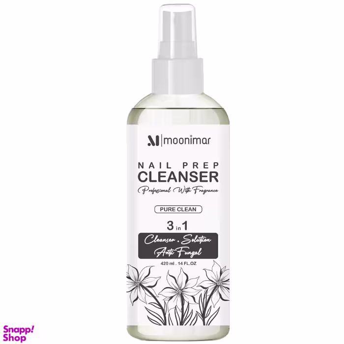 کلینزر کاشت ناخن مونیمار مدل Pure Clean سه کاره حجم 420 میلی لیتر