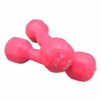 دمبل بدنسازی ام دی ام روکش دار وزن 3 کیلو گرم بسته دو عددی