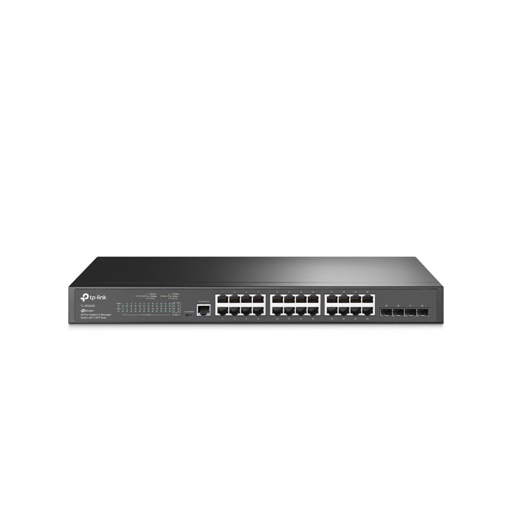 قیمت و خرید سوییچ شبکه مدیریتی 24 پورت با 4 پورت SFP  تی پی لینک مدل TL-SG3428 | نت ران