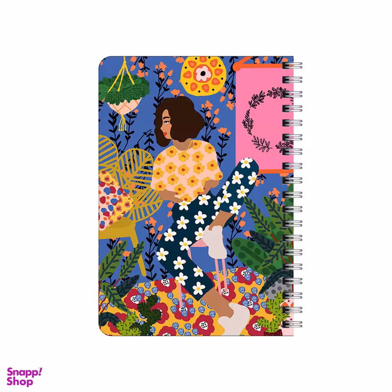 دفترچه یادداشت بامبیلیپ مدل چوبی طرح دختر و گل و گیاه کد 6440796