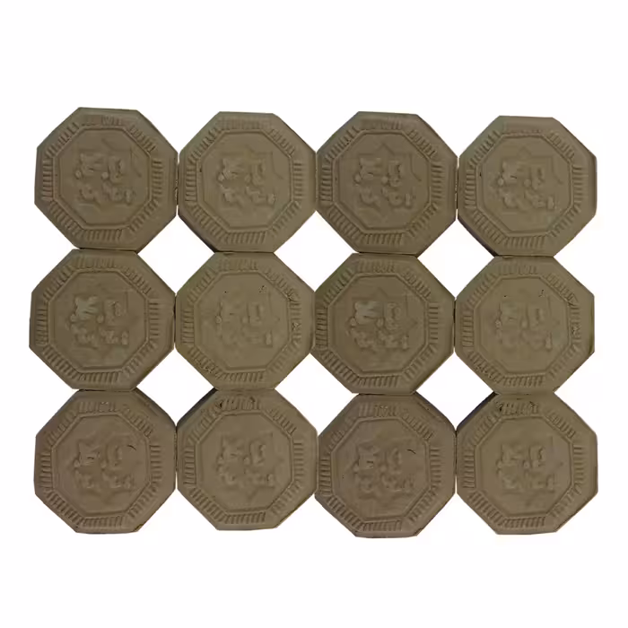 101164-مهر تربت مخلوط کربلا 8ضلعی قطر4 عرض1 بسته 12تایی