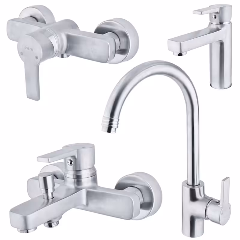 ست 4تیکه شیرالات کسری مدل امگا کروم مات