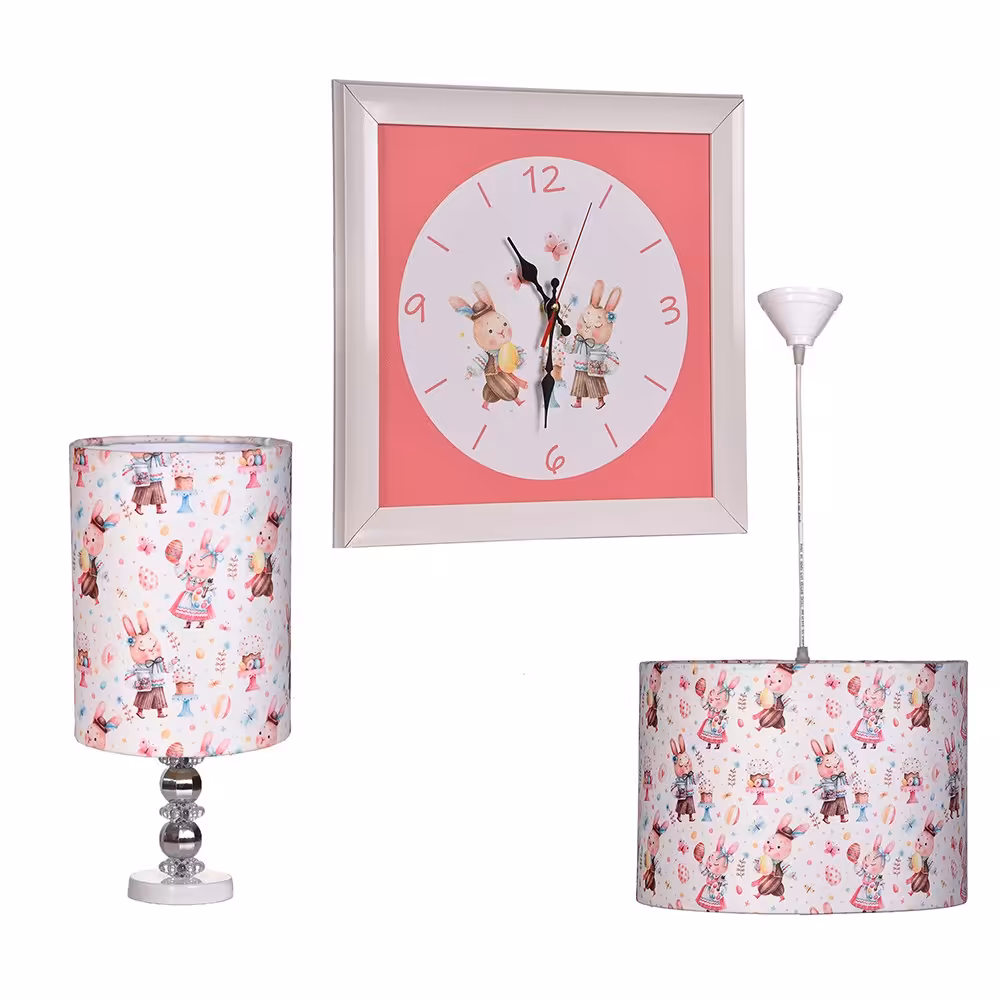 لوستر کودک مدل خرگوش به همراه ساعت و آباژور ارسال رایگان به کل کشور 