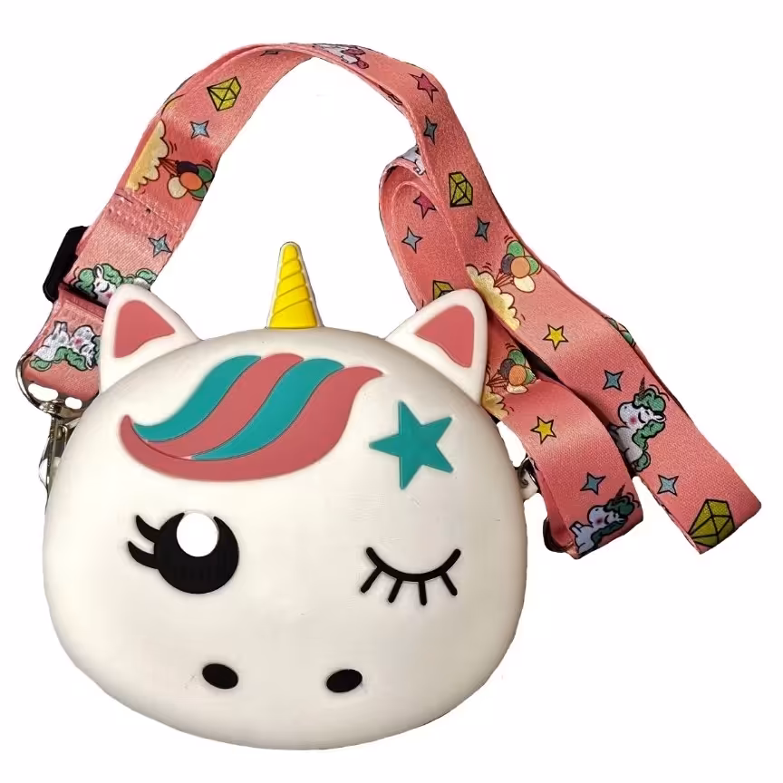 کیف رودوشی دخترانه مدل سفید رنگ یونیکورن 