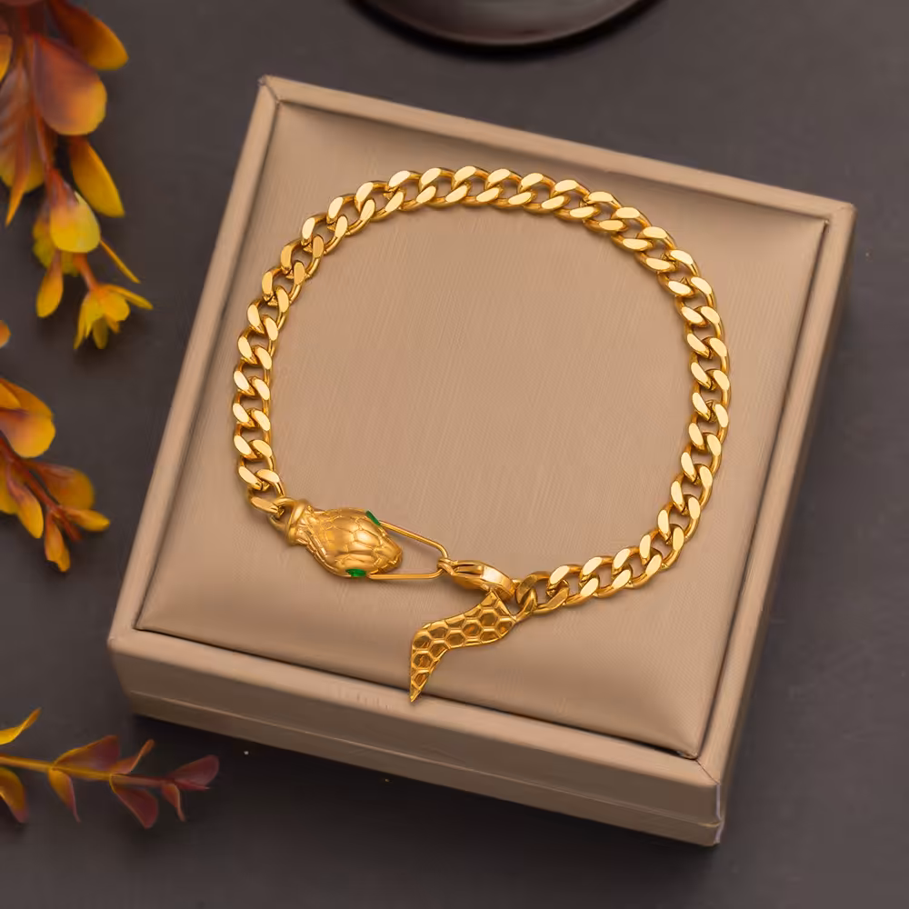 دستبند استیل کارتیر مار  - کد 1010050291