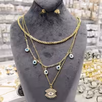 نیم ست استیل طرح چشم زخم کد1688