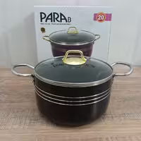 قابلمه گرانیتی نچسب پاراب سایز 20ظروف تفلون و داخل ظروف پرایمر دارای استاندارد ارتفاع قابلمه 11.5