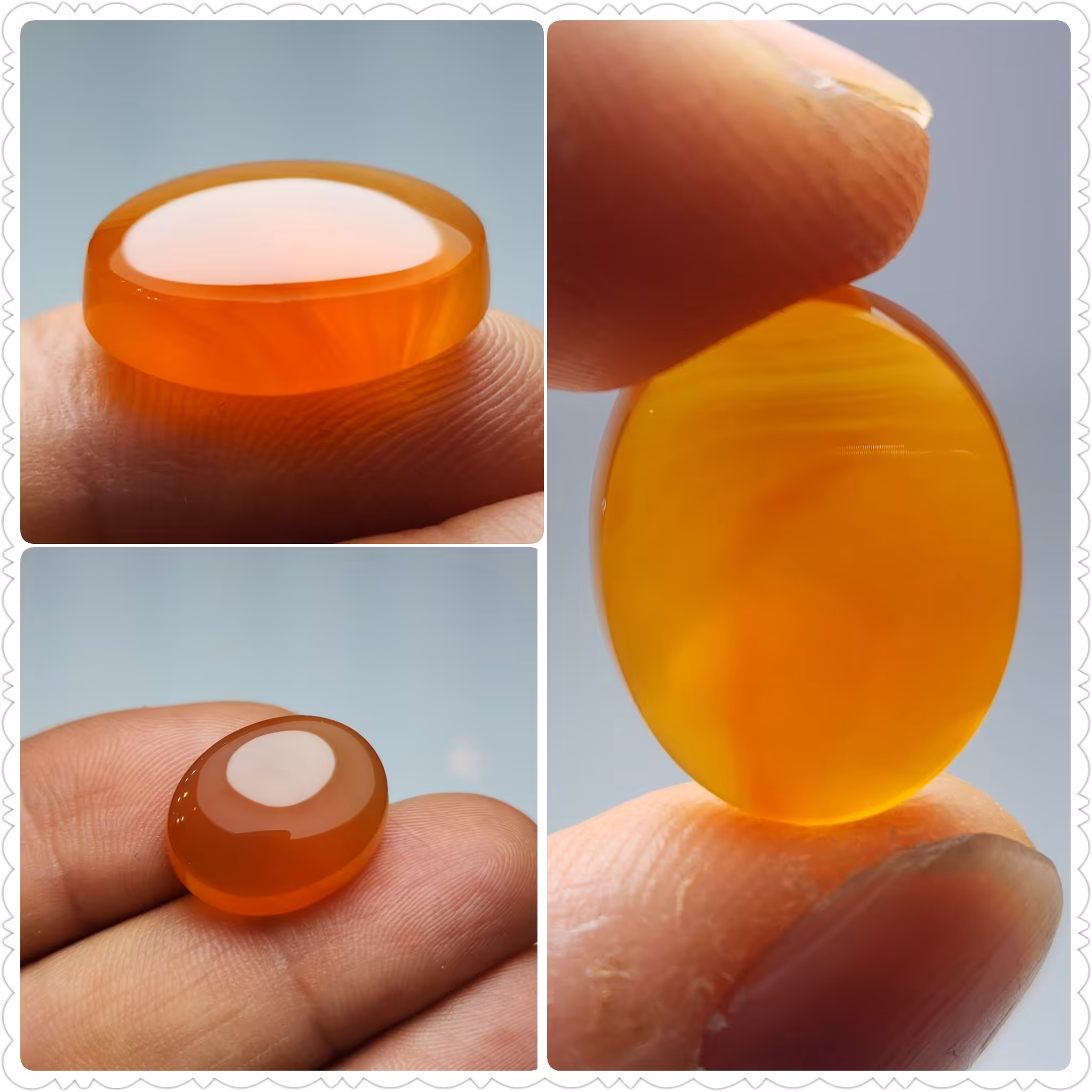 نگین عقیق پرتقالی اصیل و ناب یمنی 