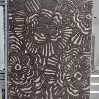 فرش پاتریس  فرش گلیم مدرن 400شانه طرح گلبانگ قهوه ای قالیچه 4متری