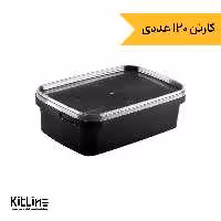ظرف یکبار مصرف 1000 میلی لیتری مشکی TP طب پلاستیک (کارتن 120 عددی)
