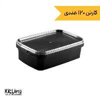 ظرف یکبار مصرف 1000 میلی لیتری مشکی TP طب پلاستیک (کارتن 120 عددی)