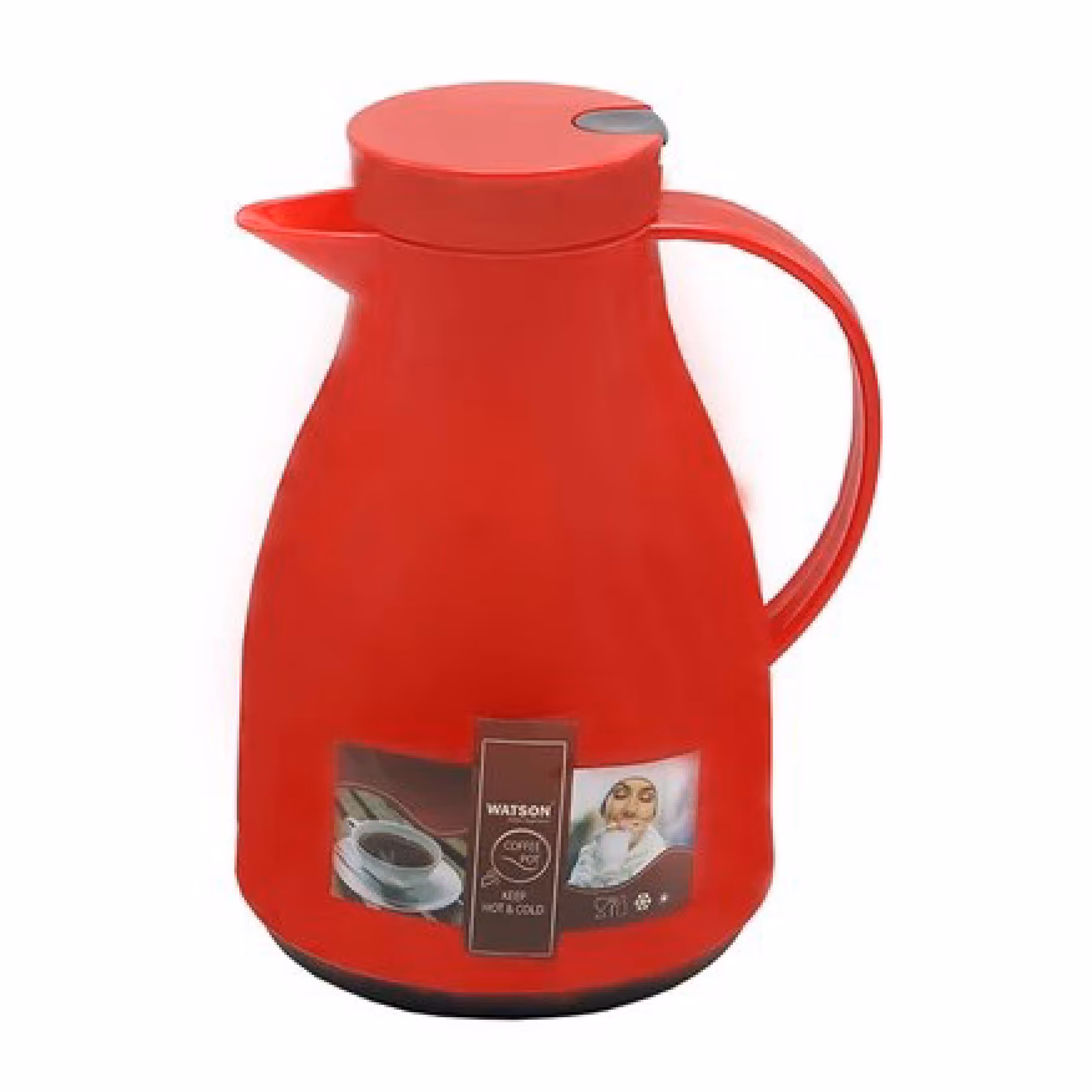 فلاسک چای شیشه ای واتسون بدنه لاکی ظرفیت یک لیتر  در رنگ های مختلف