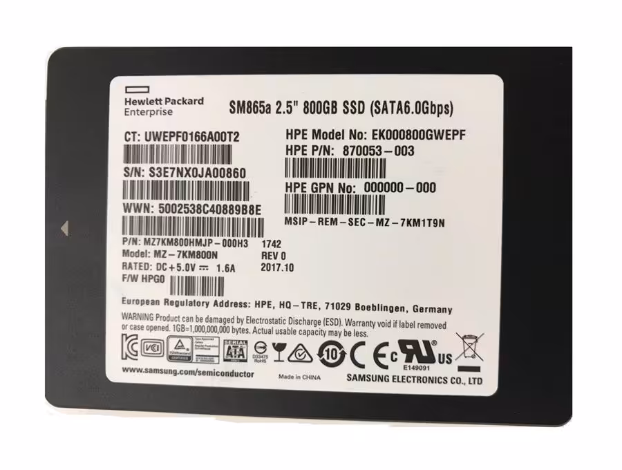 اس اس دی اینترنال سامسونگ مدل SM865A با ظرفیت 800 گیگابایت