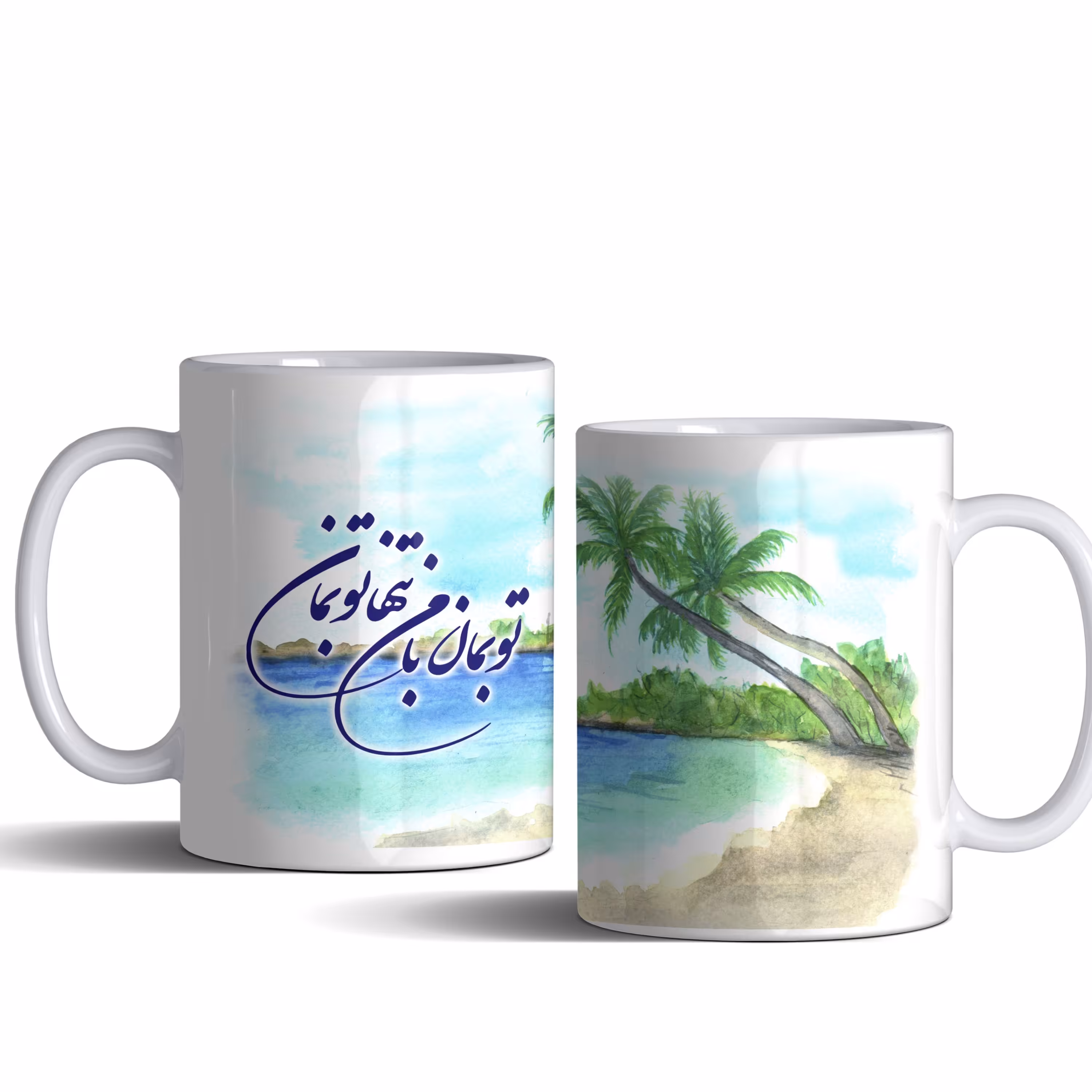 لیوان (ماگ) هنری با متن تو بمان با من تنها تو بمان