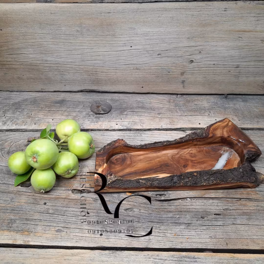 ظرف سرو و پذیرایی دفرمه چوب و رزین مدل C1314