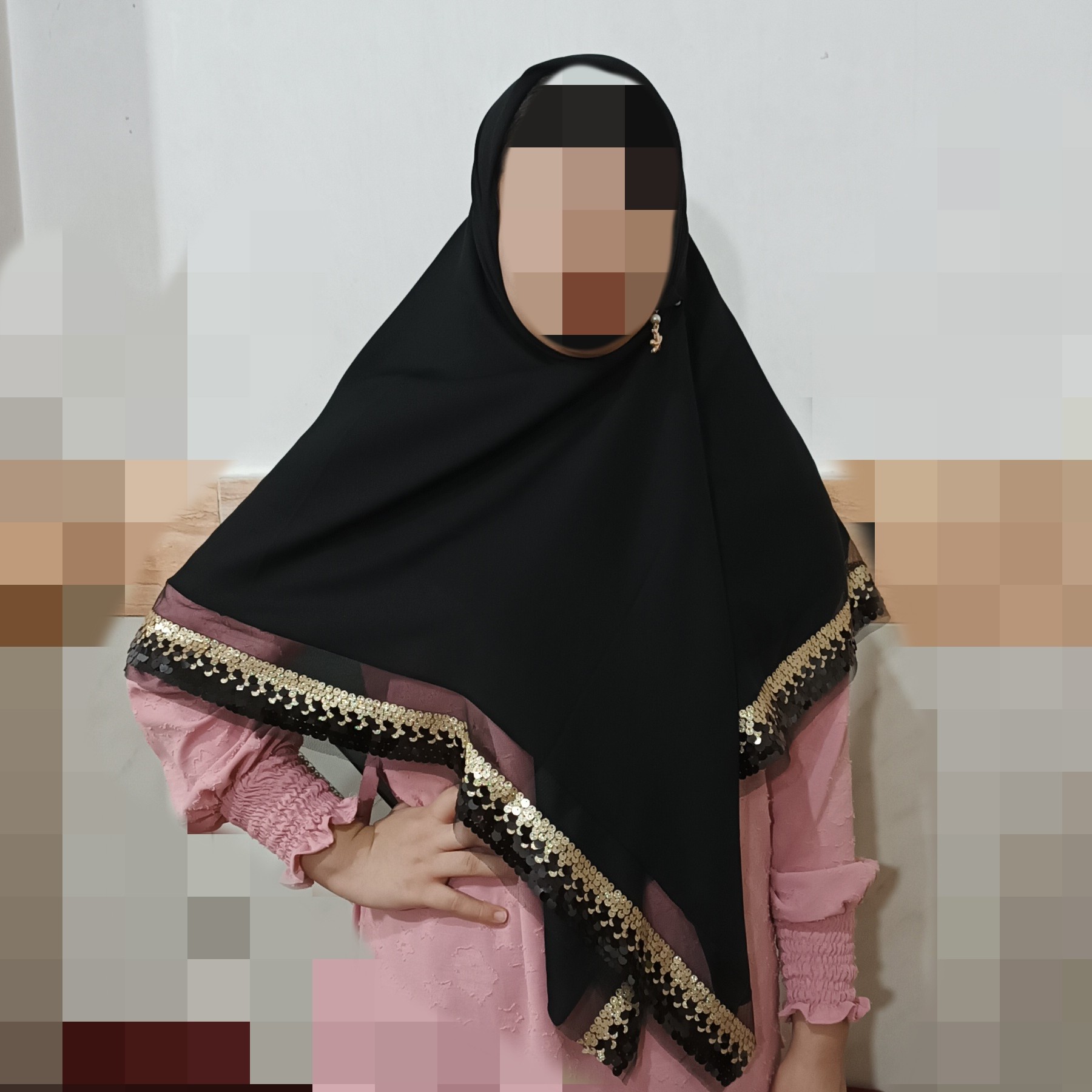 روسری مجلسی کرپ حریر قواره دار اعلا