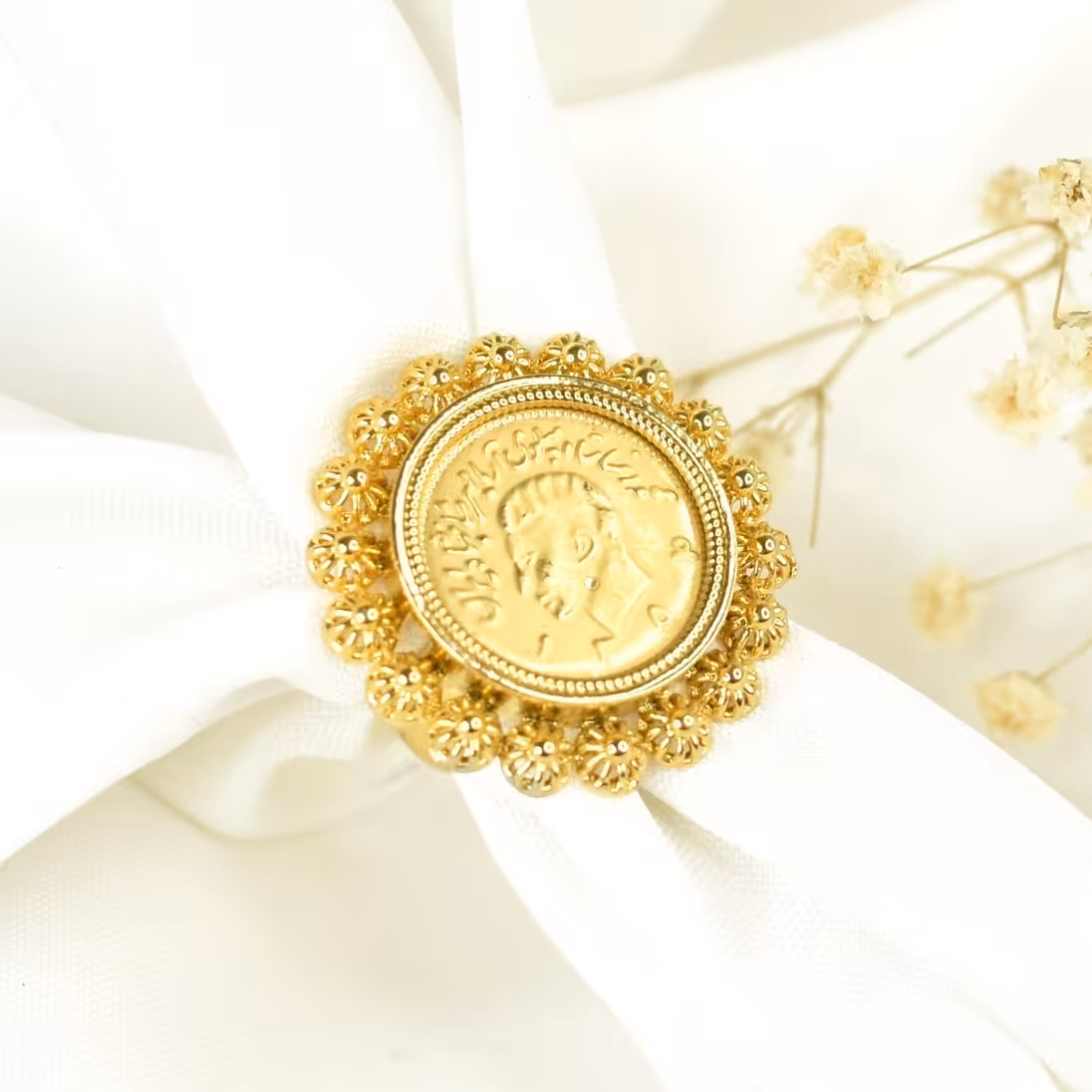 انگشتر گشنیزی طرح پهلوی طرح طلا کد8038 سایز5