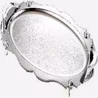 سینی استیل گلدار بیضی پایه دار کوچک نیوهوم کد: NH08-2004P