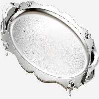 سینی استیل گلدار بیضی پایه دار کوچک نیوهوم کد: NH08-2004P