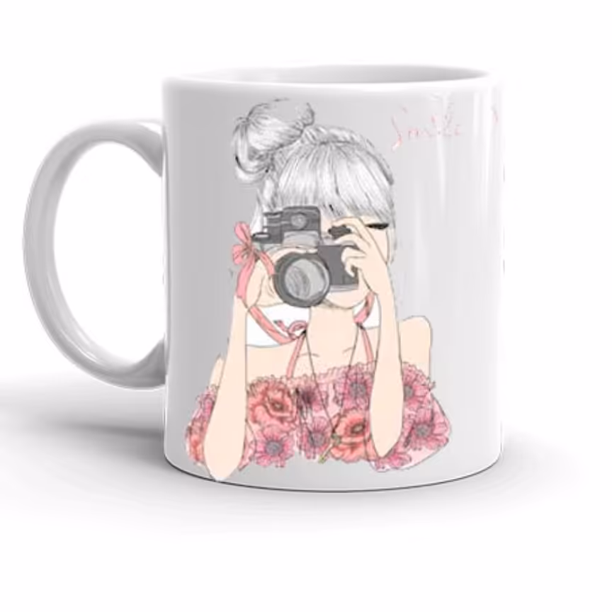 ماگ سرامیکی طرح دختر عکاس کد1060