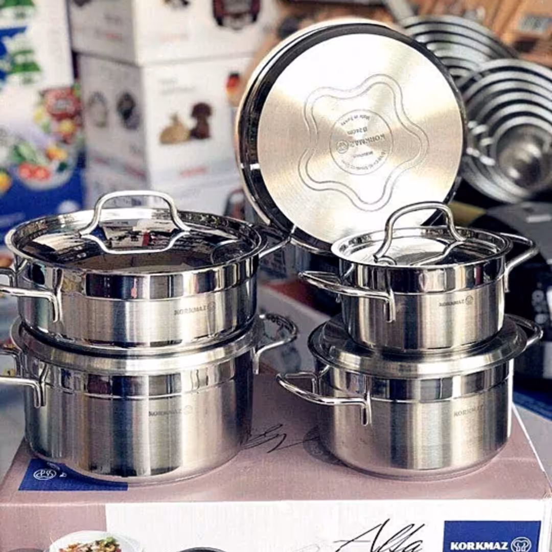 سرویس قابلمه کرکماز 9 پارچه ترکیه حکاکی شده اصلی تضمینی