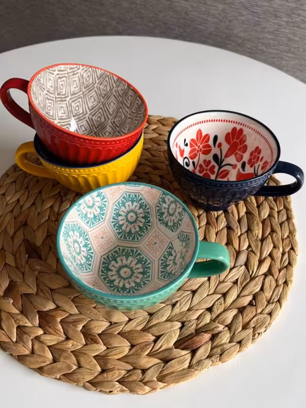 فنجان لته خوری طرح دار دنی هوم کد 111 – مدل شیاردار