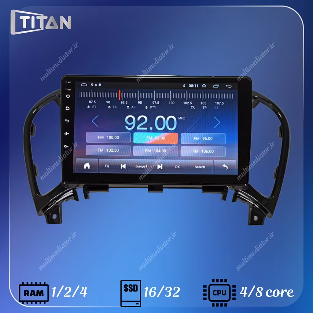 مانیتور اندروید نیسان جوک (2017-2013) تیتان با گارانتی یکساله