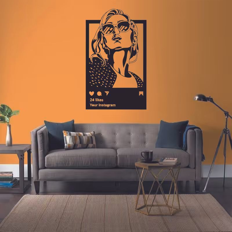 استیکر مدل چوبی طرح چهره کد S89