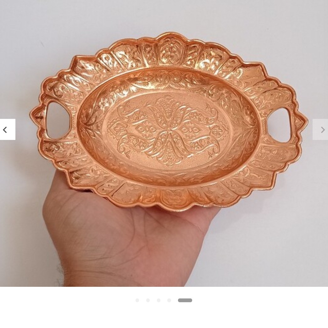 خرما خوری طرحدار مسی رنگ نانو شده با کیفیت عالی